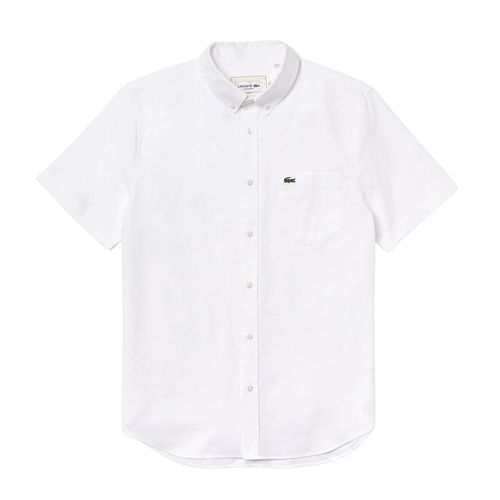 Áo Sơ Mi Cộc Tay Lacoste Men's Regular Fit Cotton Shirt CH0219-51 Màu Trắng Size S