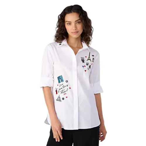 Áo Sơ Mi Karl Lagerfeld Love Form Paris Màu Trắng Size M