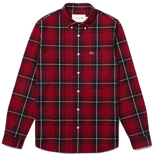 Áo Sơ Mi Lacoste Men's Slim Fit Checkered Stretch Cotton Poplin Shirt CH5238 LLU Màu Kẻ Đỏ Size L