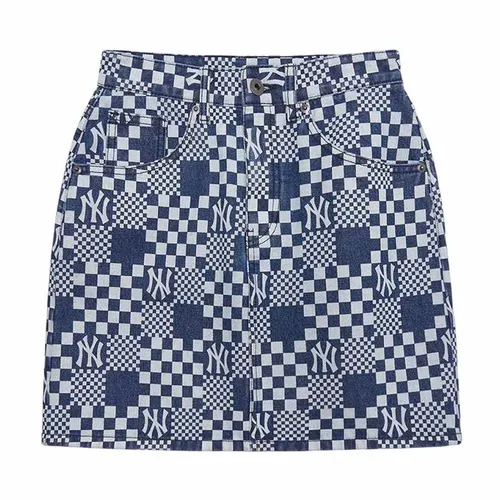 Chân Váy Nữ MLB Denim A Checkerboard 3FDSM0223-50BLS Màu Xanh Đậm XS - Thời trang - Vua Hàng Hiệu