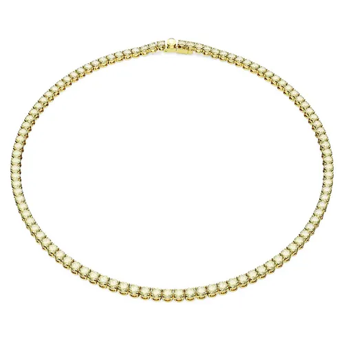 Dây Chuyền Nữ Swarovski Matrix Tennis Necklace Round Cut, Small, Yellow, Gold-Tone Plated 5661191 Màu Vàng