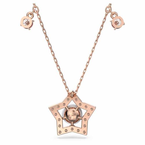 Dây Chuyền Swarovski Stella Necklace Crystal Pearls, Star, White, Rose Gold-Tone Plated 5645382 Màu Vàng Hồng-5