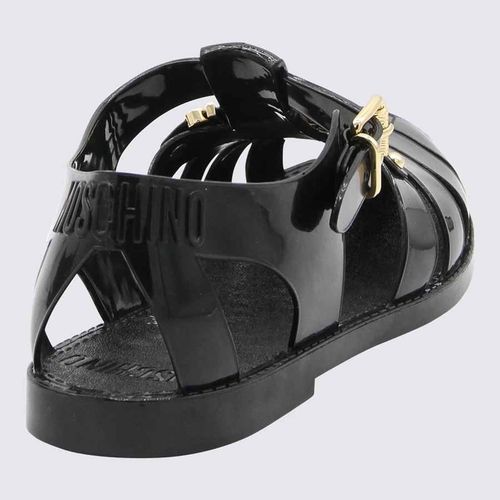Dép Moschino Black Rubber Sandals MB16501G1FG20000 Màu Đen Size 40-2
