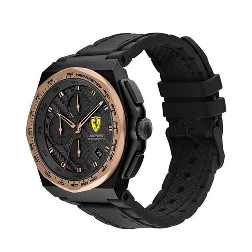 Đồng Hồ Nam Ferrari Scuderia Aspire Black Leather Men Watch 0830867 Màu Đen-Vàng Hồng-2