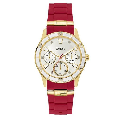 Đồng Hồ Nữ Guess Gold Tone Case Red Silicone Watch U1157L2 Màu Đỏ