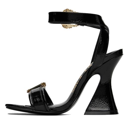 Giày Cao Gót Versace Kirsten Baroque Buckle Sandals Màu Đen Size 36
