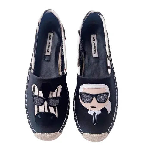 Giày Karl Lagerfeld Pháp - Giày Cói Slip On Karl Lagerfeld Espadrilles Màu Đen Size 37 - Vua Hàng Hiệu