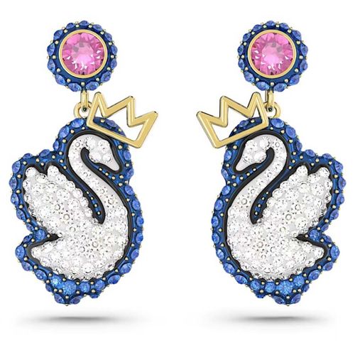 Khuyên Tai Swarovski Pop Swan Drop Earrings 5649196 Màu Bạc Xanh