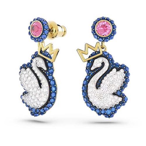 Khuyên Tai Swarovski Pop Swan Drop Earrings 5649196 Màu Bạc Xanh-4