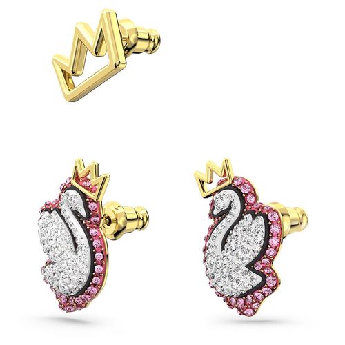Khuyên Tai Swarovski Pop Swan Stud Earrings Swan, Pink, Gold-Tone Plated 5649197 Màu Hồng-4