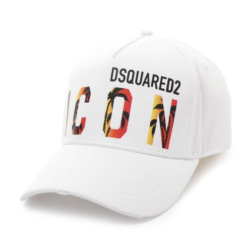 Mũ Dsquared2 White With Logo Sunset Cool ICON Printed BCM0668 05C00001 1062 Màu Trắng