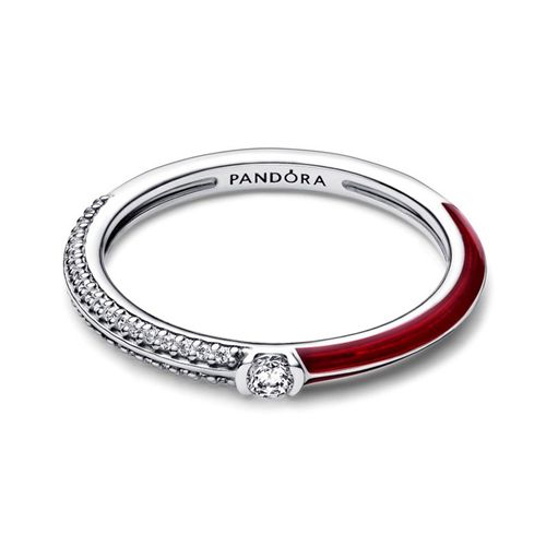 Nhẫn Pandora ME Pavé & Red Dual Ring 192528C01 Màu Đỏ Bạc Size 50-3