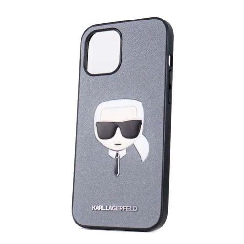 Ốp Điện Thoại Karl Lagerfeld Saffiano Karl Head Silver - Case iPhone 12 Pro Max Màu Xám