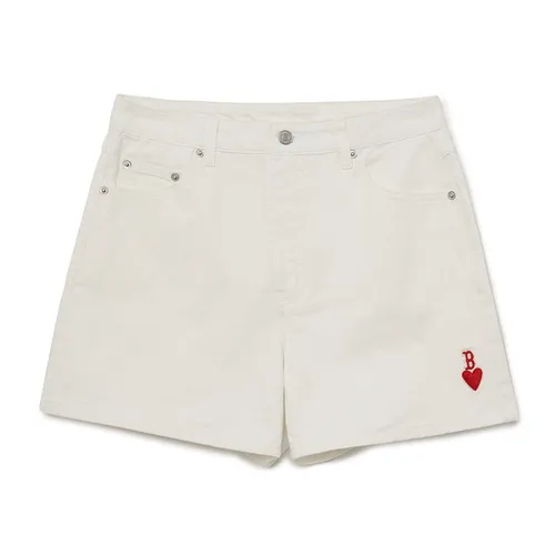 Quần Short MLB Denim Boston Red Sox 3FDPH0133-43CRS Màu Trắng Size S - Thời trang - Vua Hàng Hiệu