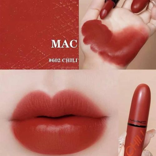 Son MAC Lustreglass Lipstick 602 Chili Màu Đỏ Gạch-1