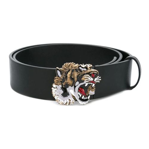 Thắt Lưng Gucci Leather Tiger Head Buckle Belt In Black Màu Đen Size 95