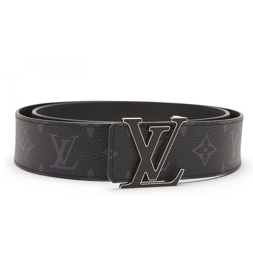 Thắt Lưng Louis Vuitton LV Initials Reversible Belt Monogram Eclipse Taiga Black Màu Đen Size 100