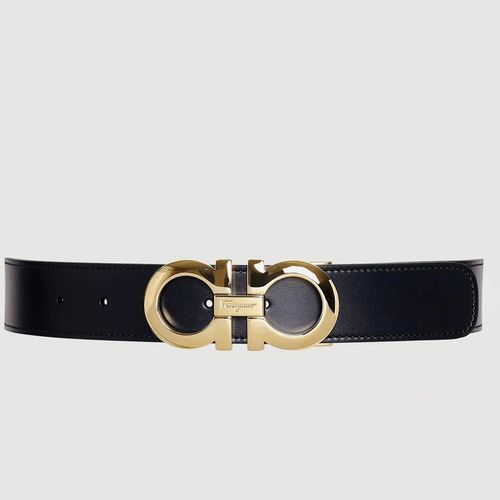 Thắt Lưng Salvatore Ferragamo Men Leather Accessories Belts Reversible And Adjustable Gancini Belt Màu Đen Size 100-1