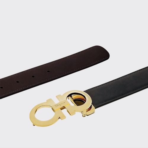 Thắt Lưng Salvatore Ferragamo Men Leather Accessories Belts Reversible And Adjustable Gancini Belt Màu Đen Size 100-2