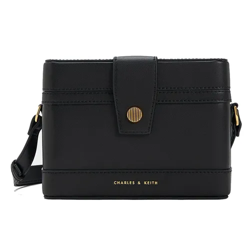 Túi Đeo Chéo Nữ Charles & Keith CNK Boxy Crossbody Bag 80701295-1 Black Màu Đen