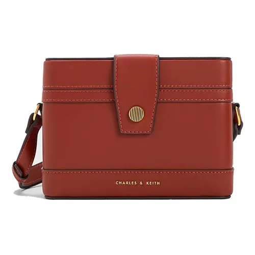 Túi Đeo Chéo Nữ Charles & Keith CNK Boxy Crossbody Bag 80701295-1 Brick Màu Đỏ Gạch