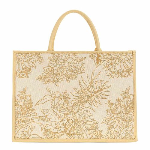 Túi Tote Charles & Keith Floral Illustrated Canvas Tote Bag CK2-30782070 Màu Be