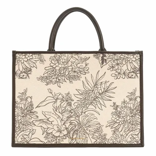 Túi Tote Nữ Charles & Keith CNK Floral Illustrated Canvas Tote Bag 30782070 Màu Dark Moss