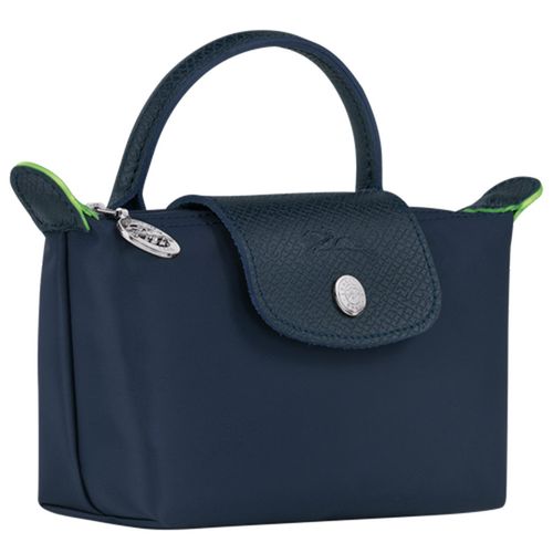 Túi Xách Longchamp Le Pliage Recycled Fabric Pouch With Handle Blue 34175919P68 Màu Xanh Navy-4