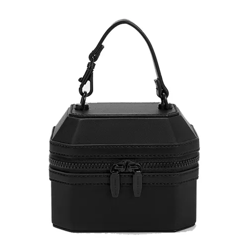 Túi xách - Túi Xách Nữ Charles & Keith CNK Geometric Boxy Top Handle Bag Black 50151259 Màu Đen - Vua Hàng Hiệu