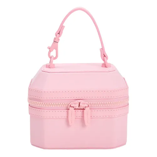 Túi xách - Túi Xách Nữ Charles & Keith CNK Geometric Boxy Top Handle Bag Light Pink 50151259 Màu Hồng - Vua Hàng Hiệu