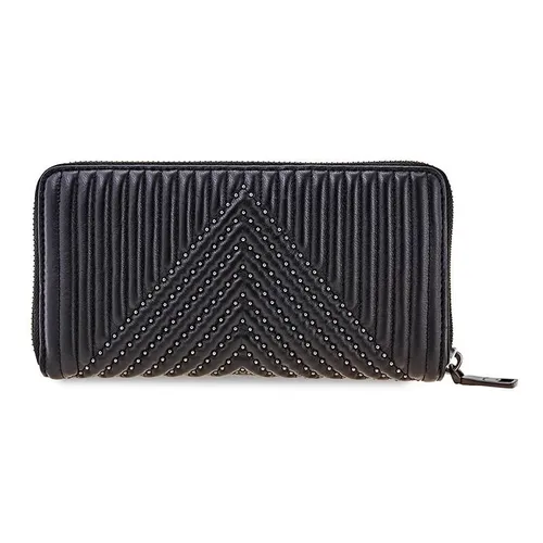 Ví Cầm Tay Nữ Coach Ladies Leather Coach 1941 Black Quilt W Riv Acc Zip Màu Đen