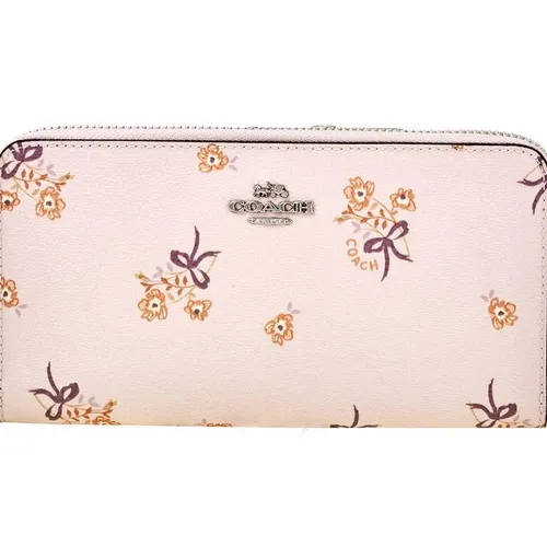 Ví Cầm Tay Nữ Coach Ladies Zip Around Wallet Leather Ice Pink Flrl Bw Acc Zip Màu Hồng