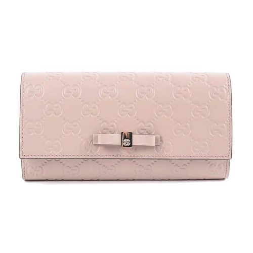 Ví Gucci Pink Guccissima Leather Bow Continental Wallet Màu Hồng