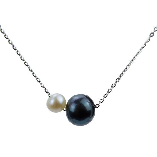 Dây Chuyền Minh Hà Pearl Jewelry Xuyên Ngọc Màu Đen Trắng-1