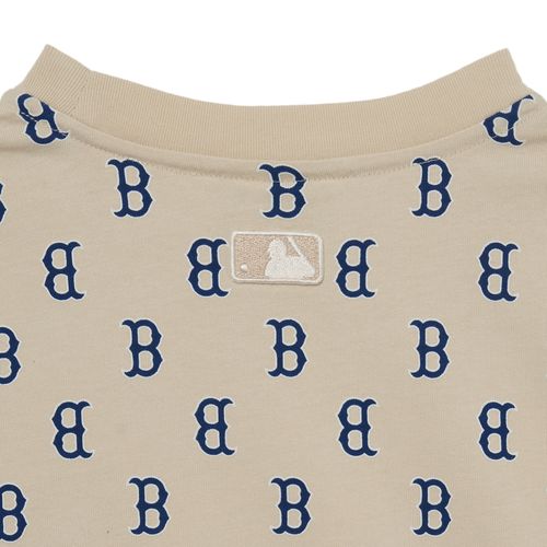 Áo Croptop Nữ MLB Boston Red Sox 3FTSM0433-43BGL Tshirt Màu Be Size S-5