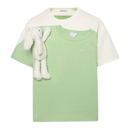 Áo Phông 13 De Marzo Fake-2-Piece Plush Bear Seafoam Green T-Shirt FR-JX-523 Màu Xanh Green Size S