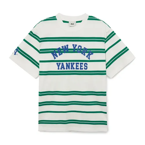 Áo Phông MLB Varsity Overfit T-Shirts New York Yankees 3ATSV0433-50GNP Màu Trắng/Xanh Green
