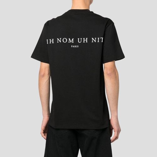 Áo Phông Nam Ih Nom Uh Nit Black Logo Mask Rose Printed Tshirt NUS23241 009 Màu Đen-2