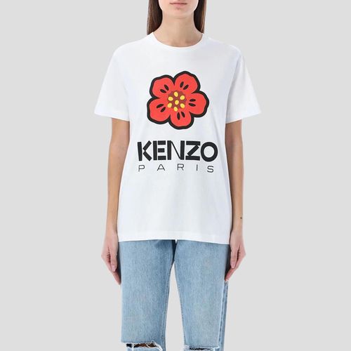 Áo Phông Nữ Kenzo Boke Flower Loose Tshirt FD52TS0394SO 01 Màu Trắng Size M-3