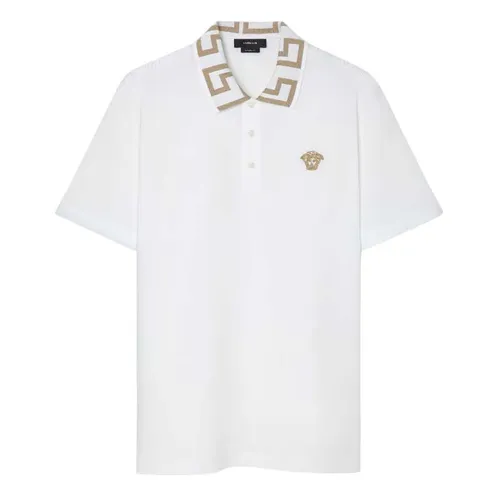 Áo Polo Nam Versace Greca Short-Sleeved A87402-1A06199-1W000 Màu Trắng