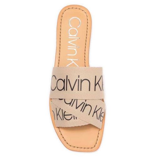 Dép Nữ Calvin Klein CK Bainy Flat Sandals In IVMFB Màu Nâu Be-3