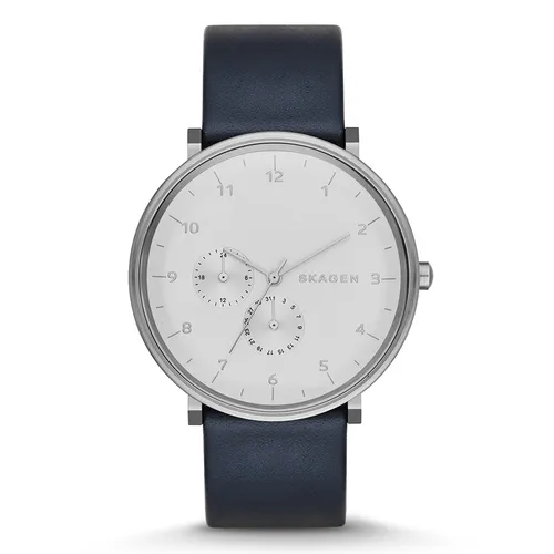 Đồng hồ Thép không gỉ, dây da Máy Quartz (Pin) Thép không gỉ/Mạ PVD - Đồng Hồ Nam Skagen SKW6169 Màu Xanh Navy - Vua Hàng Hiệu
