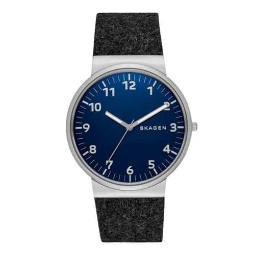 Đồng hồ Thép không gỉ, dây da Máy Quartz (Pin) Thép không gỉ/Mạ PVD - Đồng Hồ Nam Skagen SKW6232 Màu Đen - Vua Hàng Hiệu