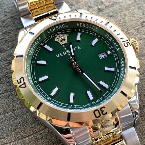 Đồng Hồ Nam Versace Hellenyium Men's Watch Green Dial 42mm VE3A00720 Phối Màu-4