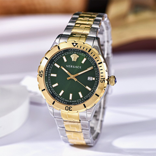Đồng Hồ Nam Versace Hellenyium Men's Watch Green Dial 42mm VE3A00720 Phối Màu-5