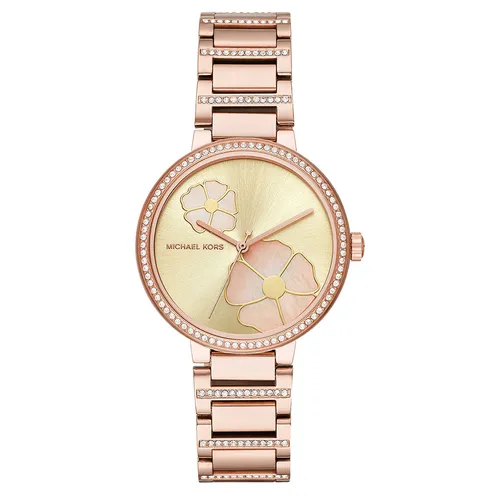 Đồng hồ - Đồng Hồ Nữ Michael Kors MK3836 Mặt Hoa Trang Nhã Màu Vàng Hồng - Vua Hàng Hiệu