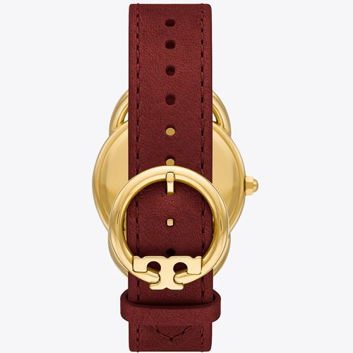 Đồng Hồ Nữ Tory Burch Ravello Watch, Leather/Gold-Tone TBW7211 Màu Đỏ Vàng-3