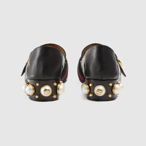 Giày Lười Nữ Gucci Leather Mid-Heel Loafer Màu Đen Size 37-3