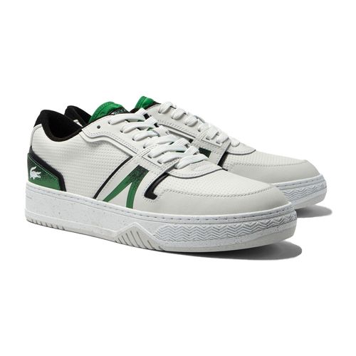 Giày Thể Thao Nam Lacoste L001 Leather Spray Print Trainers 45SMA0127 Màu Trắng Xanh Size 40.5-1