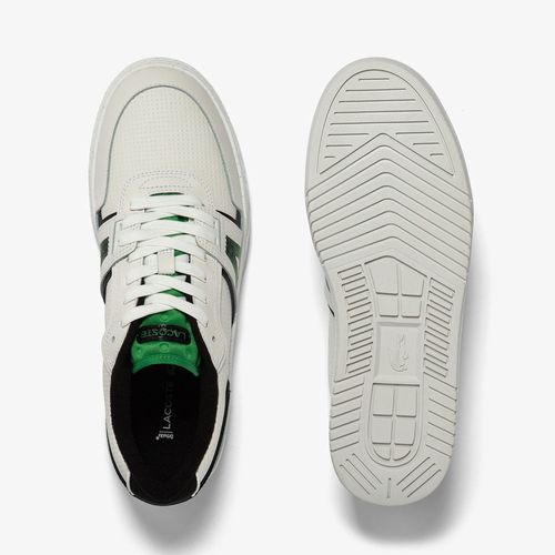 Giày Thể Thao Nam Lacoste L001 Leather Spray Print Trainers 45SMA0127 Màu Trắng Xanh Size 40-5